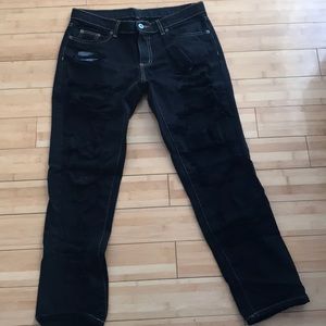 Distressed black jeans